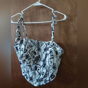 SHEIN Black and White Floral Camisole